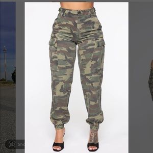 Brand New Fashion Nova Cadet Kim Oversized Camo Pants